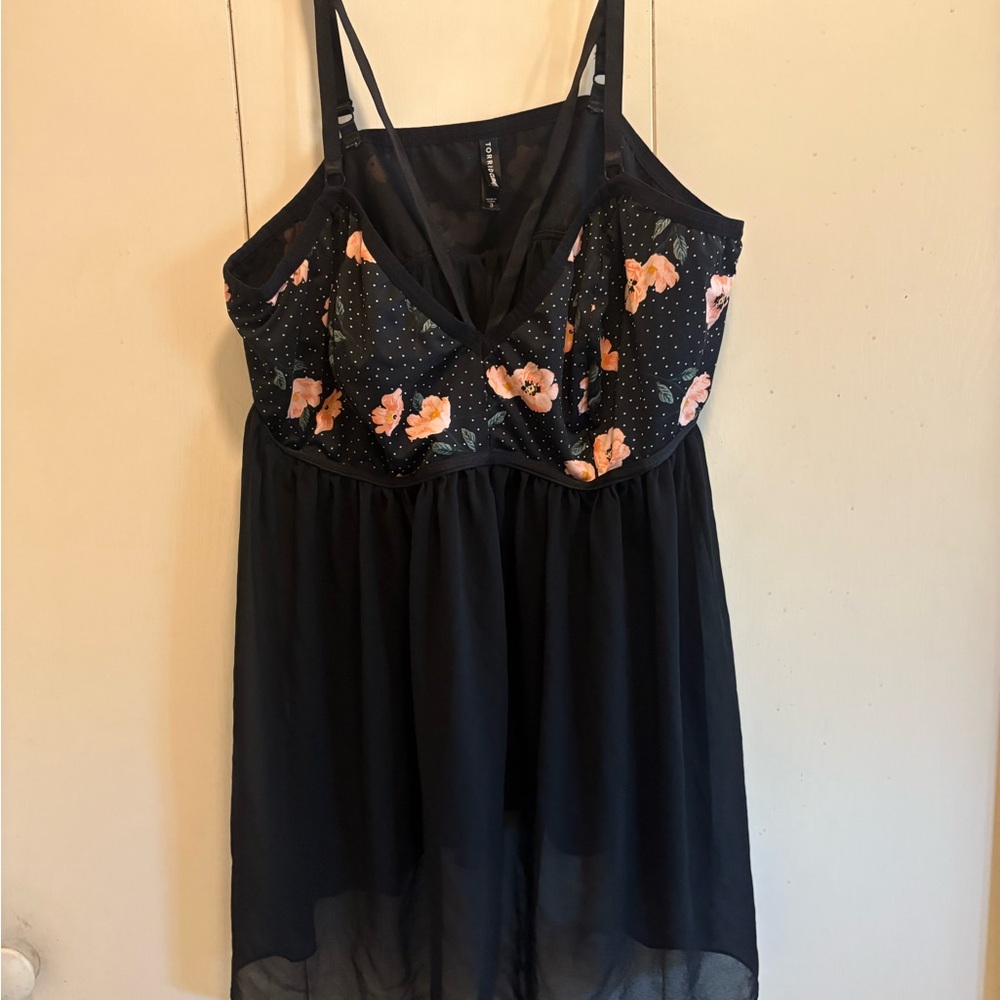 Torrid Floral Black Women's Babydoll Lingerie